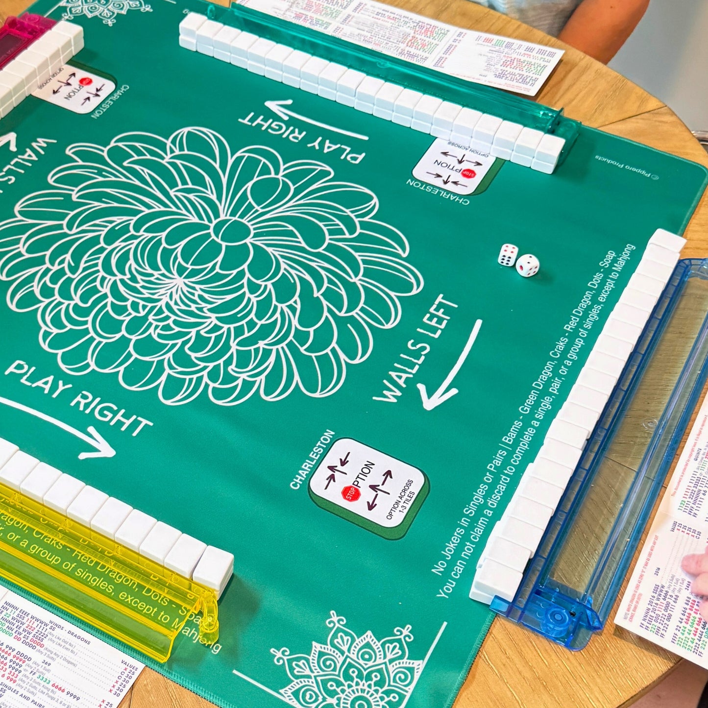 Personalized Mahjong Mat for game night table with carrying bag