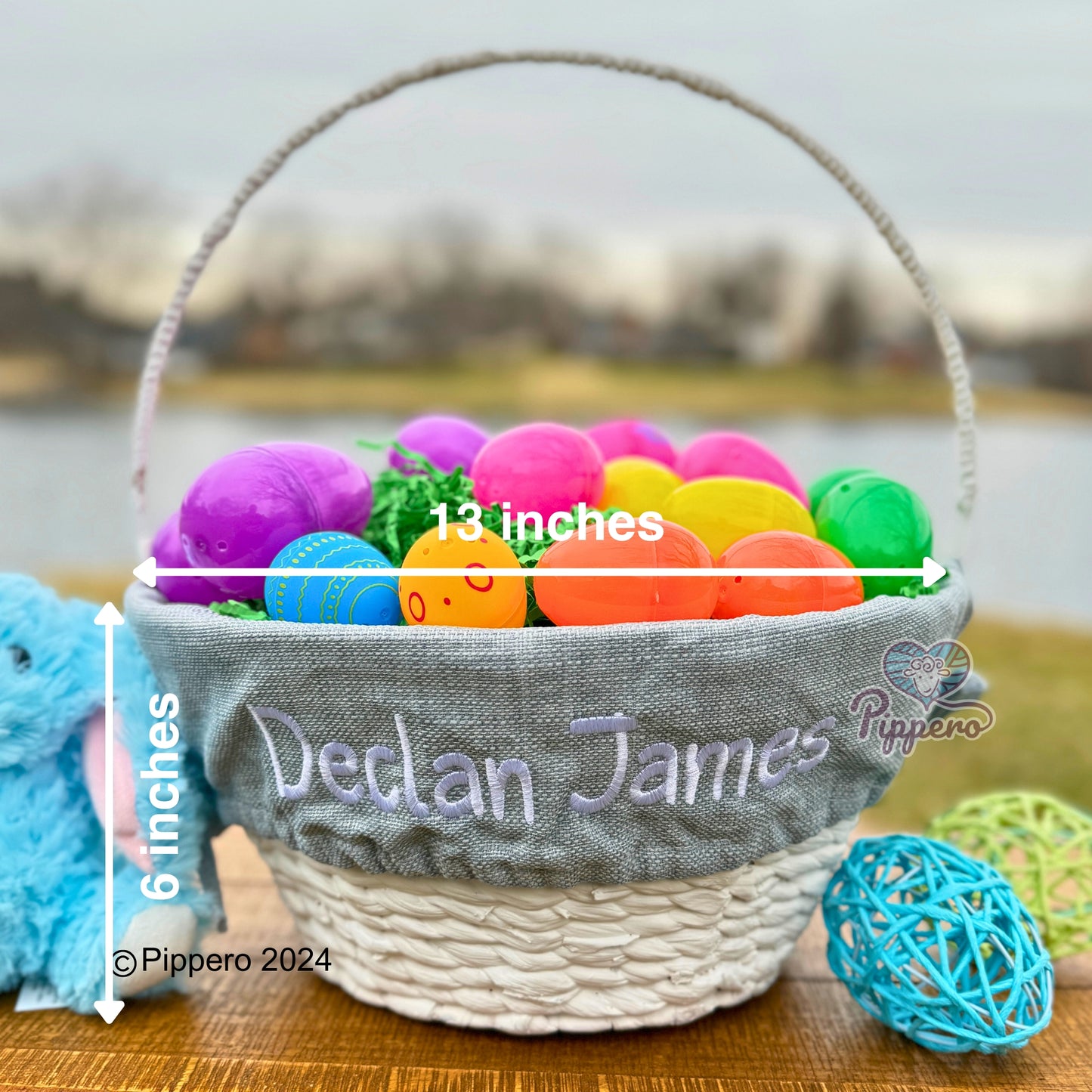 Custom Personalized Liner for Medium Wicker Easter Basket