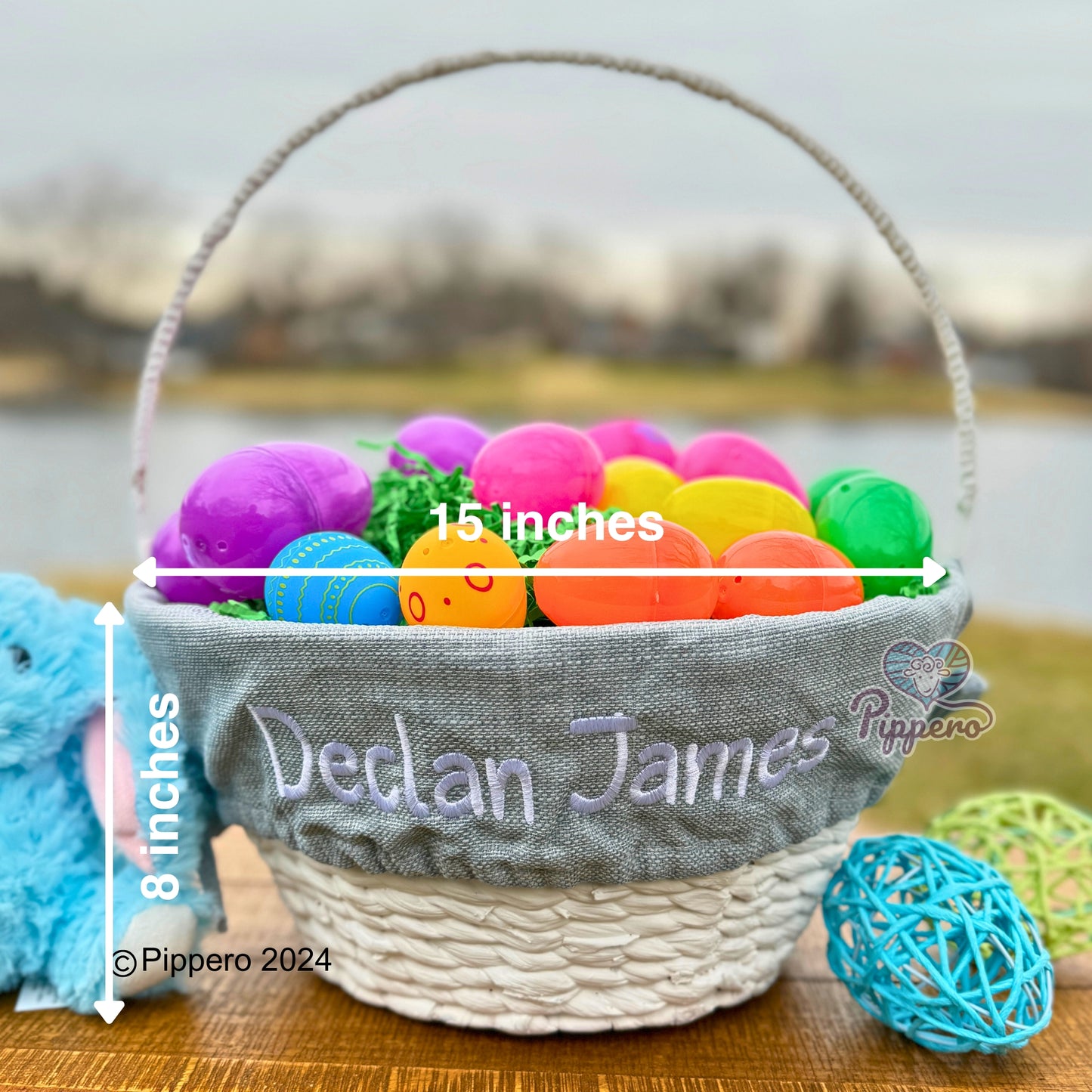 Custom Personalized Liner for Large Wicker Easter Basket