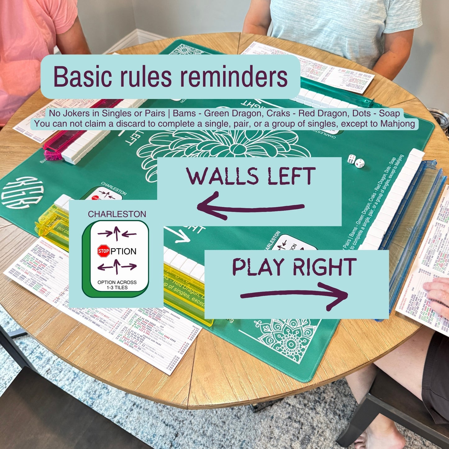 Personalized Mahjong Mat for game night table with carrying bag
