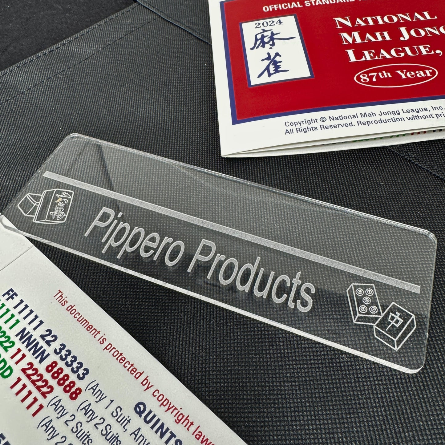 Personalized Mahjong Line Finder Reader Clear Transparent Acrylic Custom Mah Jongg Mahjong tournament or group gift with tile accents