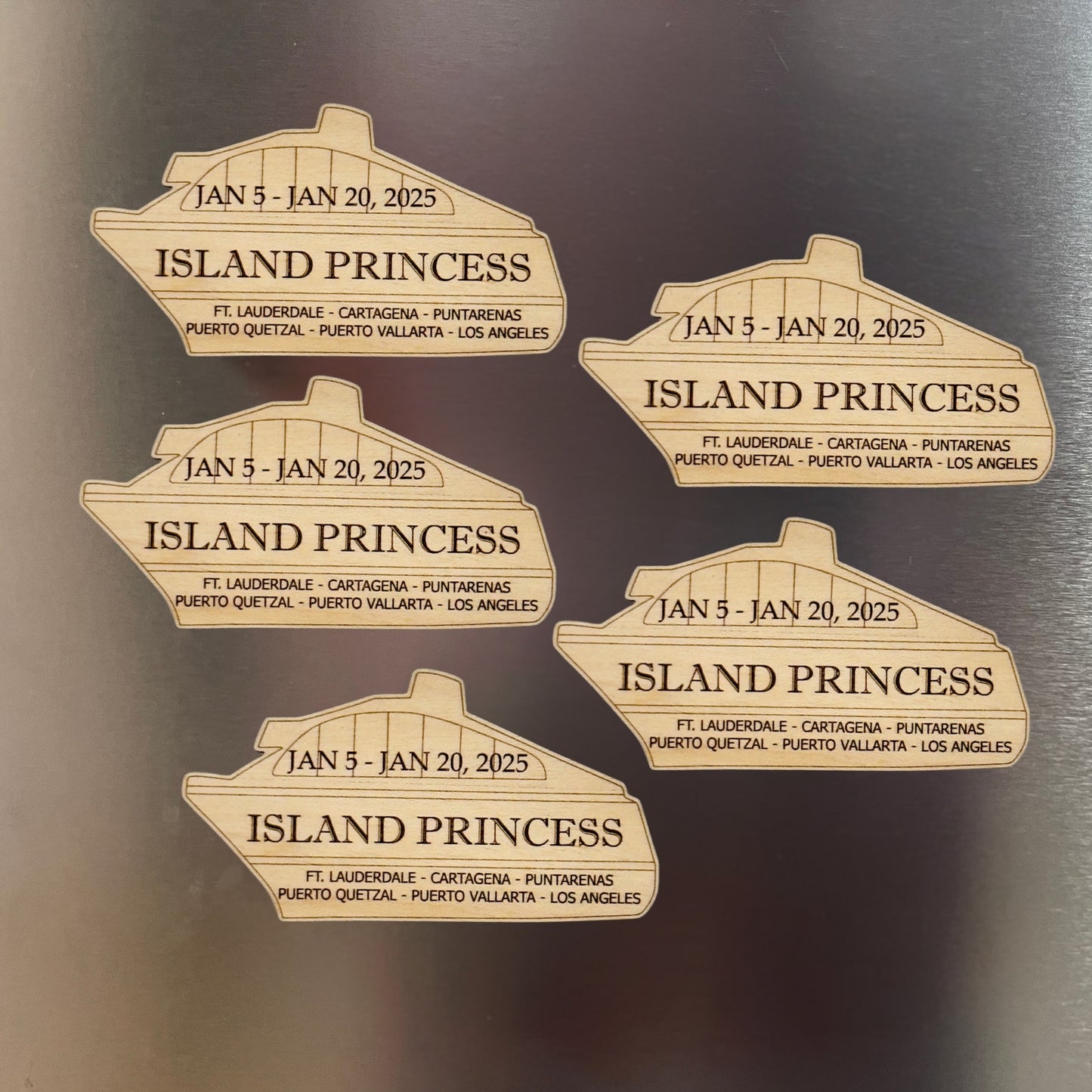 Personalized Wooden Cruise Keepsake, Magnet Ornament for Stateroom Door, Cruise Gift Exchange, Vacation memory, Gift for Cruiser