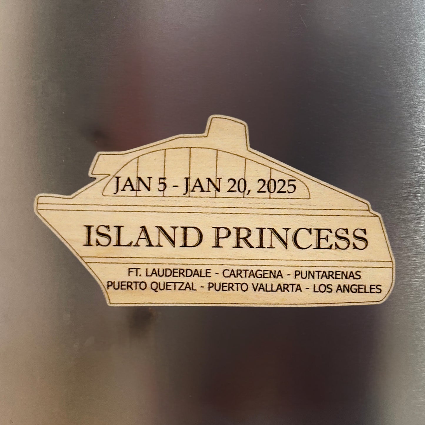 Personalized Wooden Cruise Keepsake, Magnet Ornament for Stateroom Door, Cruise Gift Exchange, Vacation memory, Gift for Cruiser