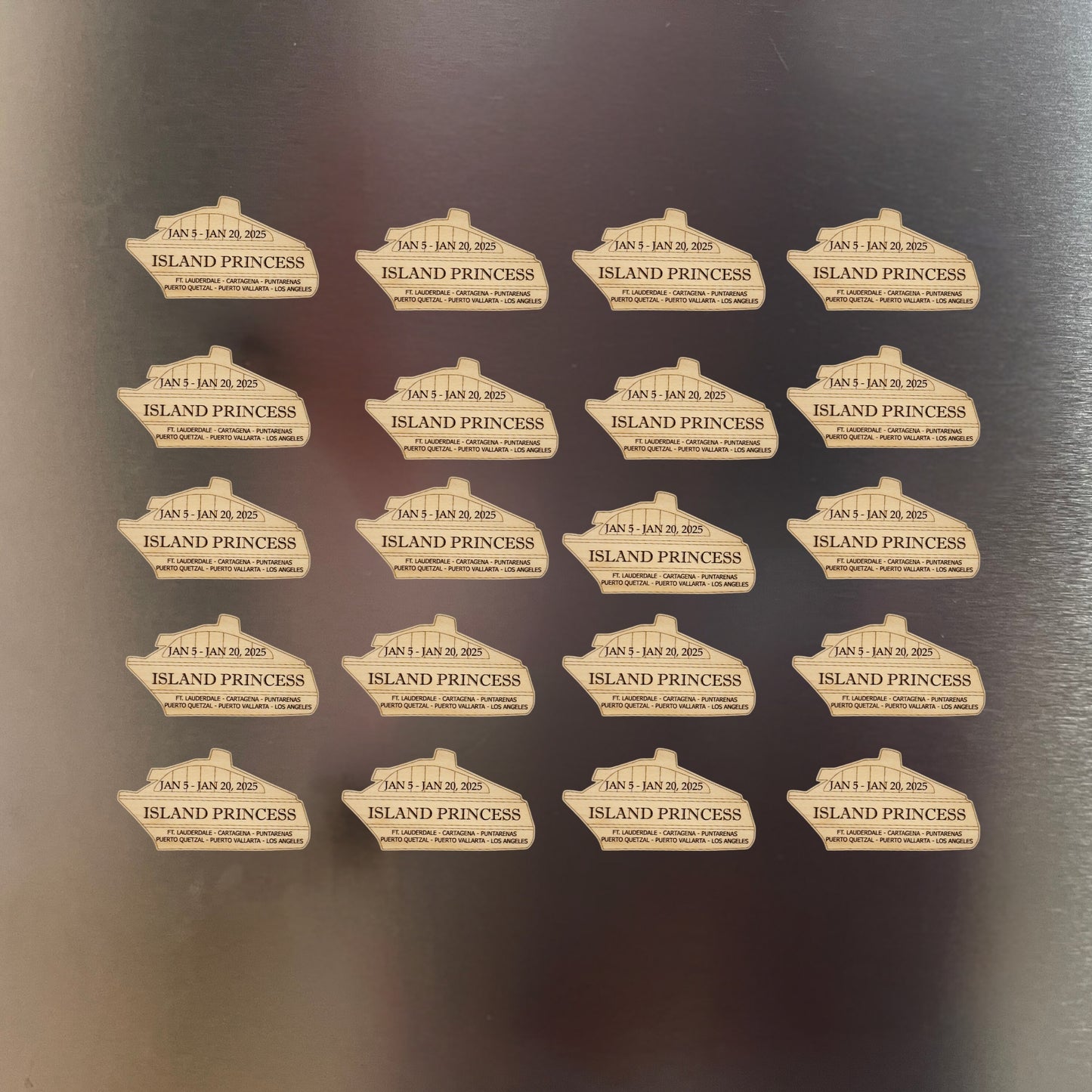 Personalized Wooden Cruise Keepsake, Magnet Ornament for Stateroom Door, Cruise Gift Exchange, Vacation memory, Gift for Cruiser
