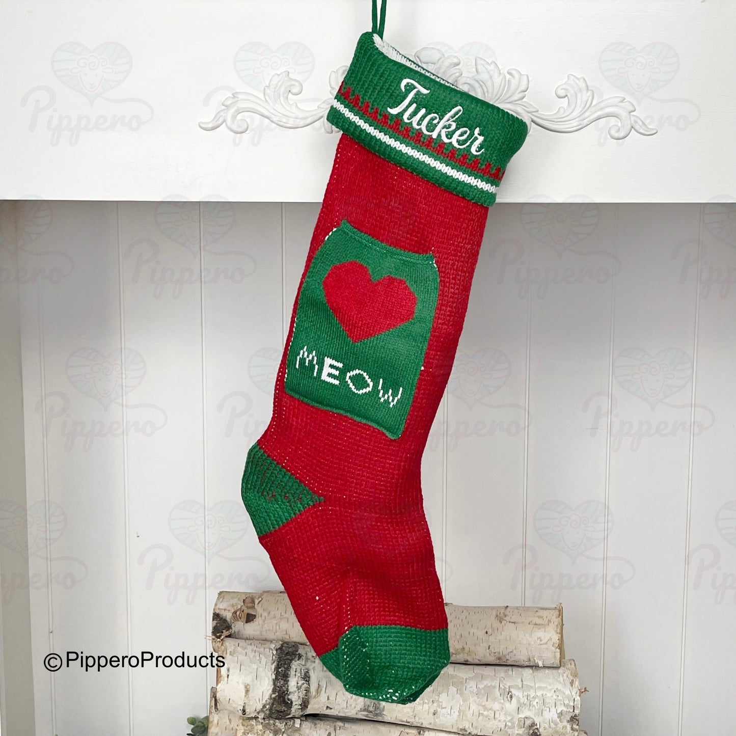 Long Custom Embroidered Family Knit Christmas Stockings