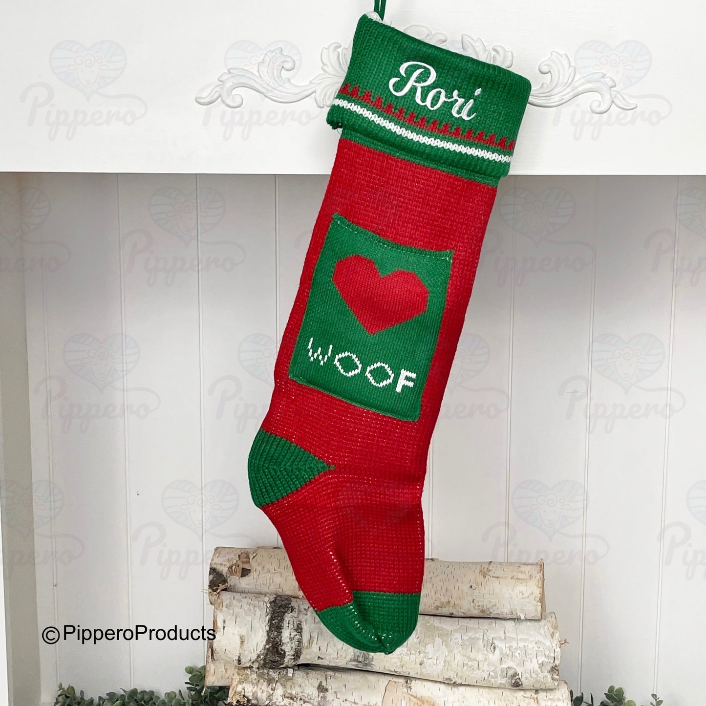 Long Custom Embroidered Family Knit Christmas Stockings