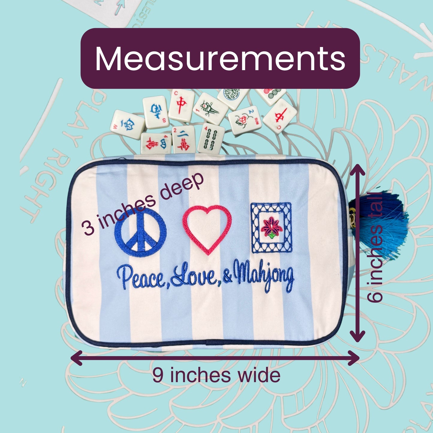 Peace, Love and Mahjong Tiles Bag