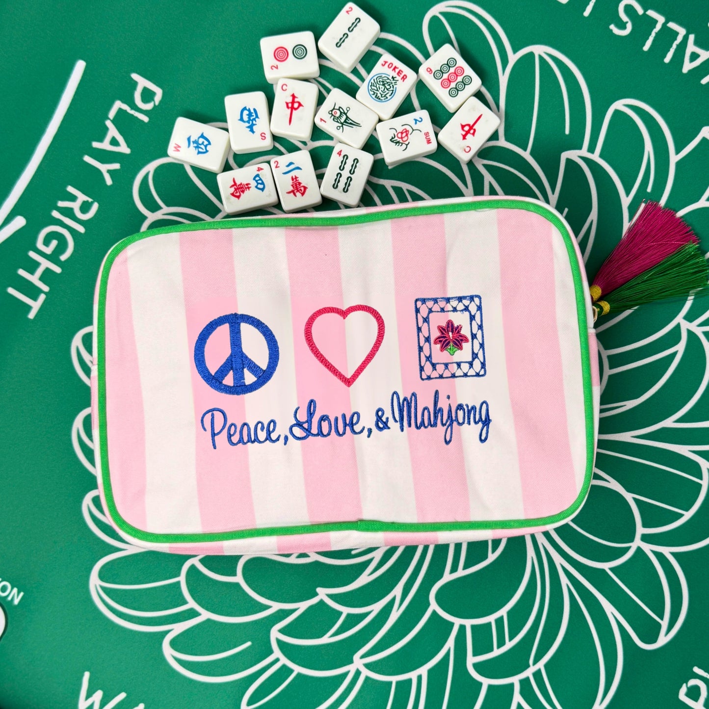 Peace, Love and Mahjong Tiles Bag