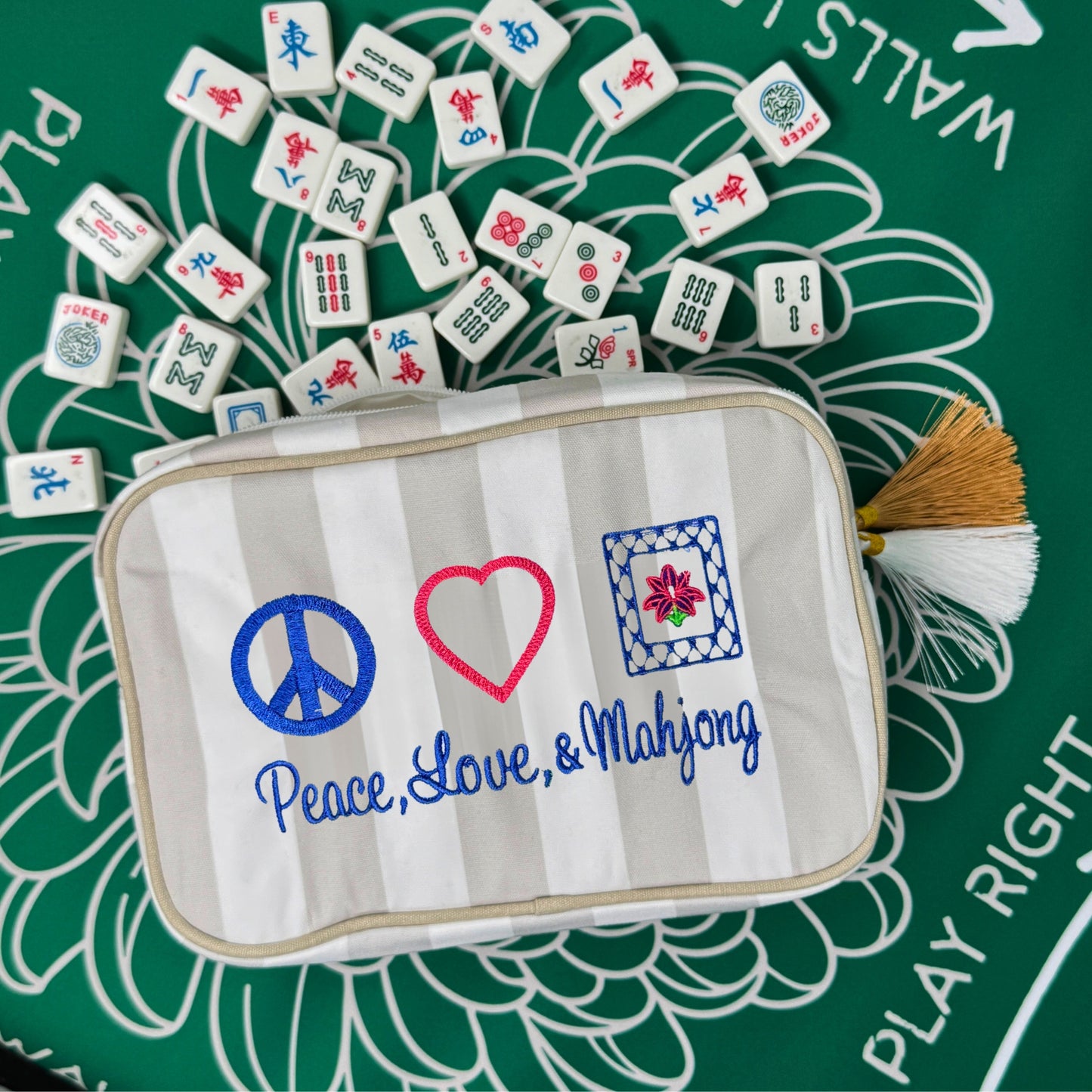 Peace, Love and Mahjong Tiles Bag