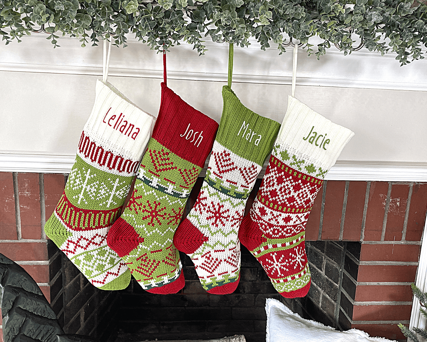 Patterned Knit Customizable Christmas Stockings