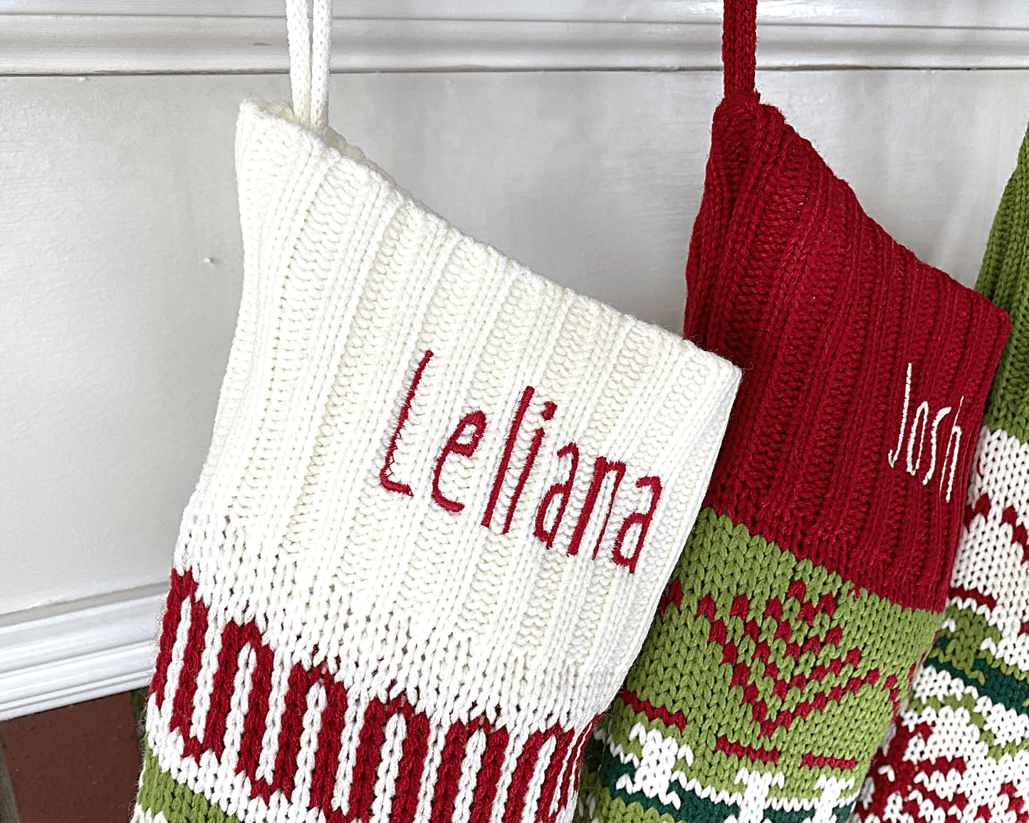 Patterned Knit Customizable Christmas Stockings