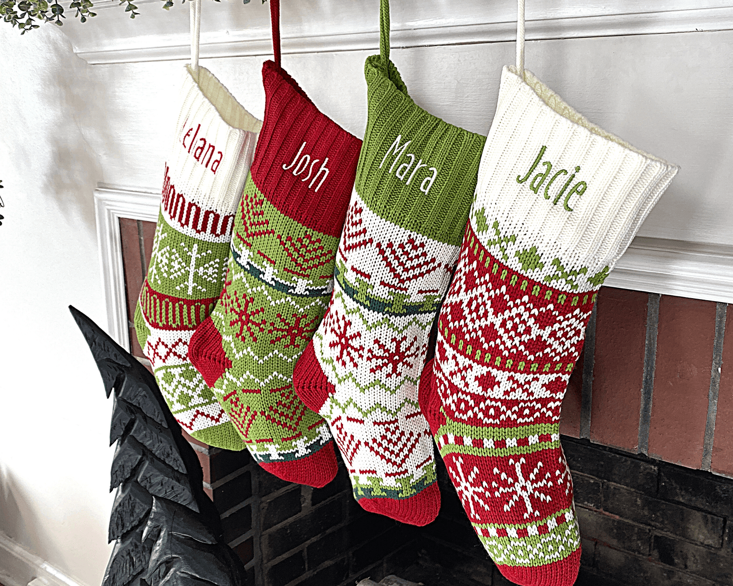 Patterned Knit Customizable Christmas Stockings