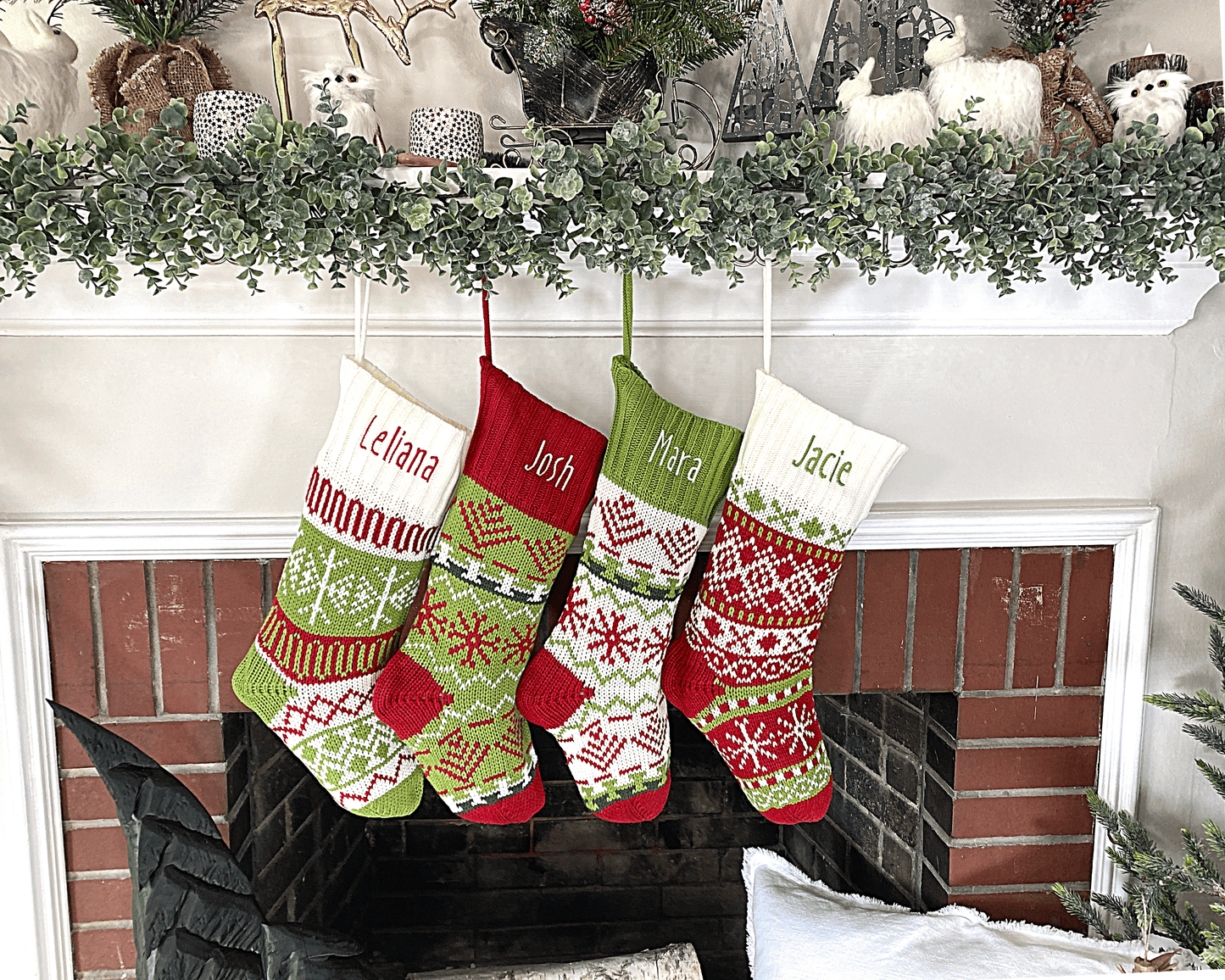 Patterned Knit Customizable Christmas Stockings
