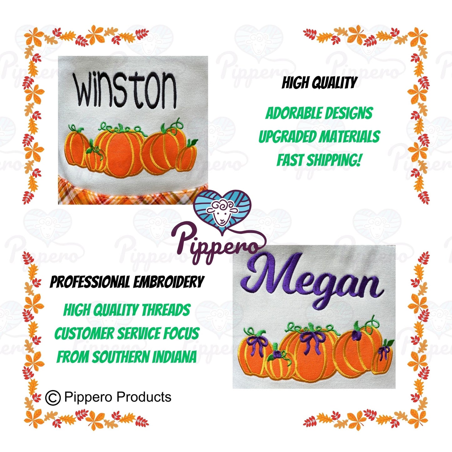 Personalized Embroidered Trick or Treat, Trunk or Treat Halloween Candy Bag Basket Bucket Tote with Plaid Pumpkin Design Gift for Boy or Girl