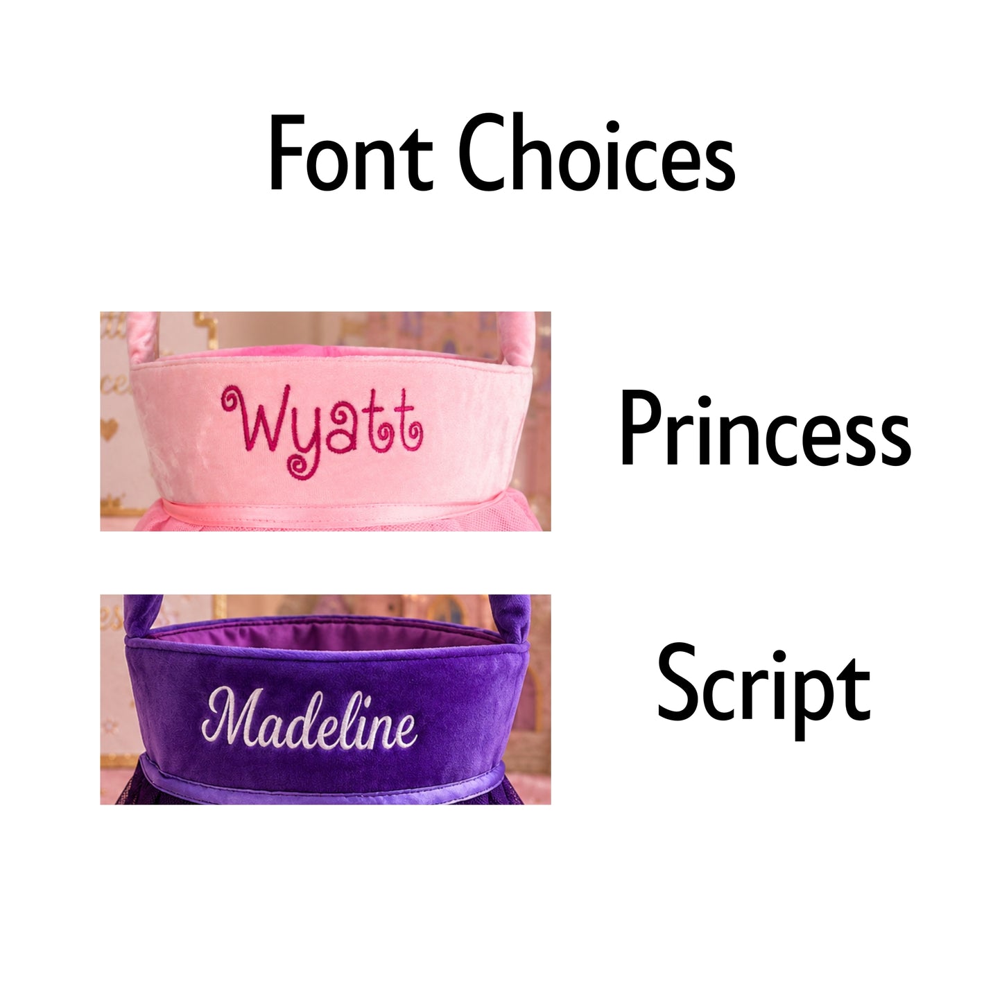 Personalized Embroidered Princess Halloween Treat Basket