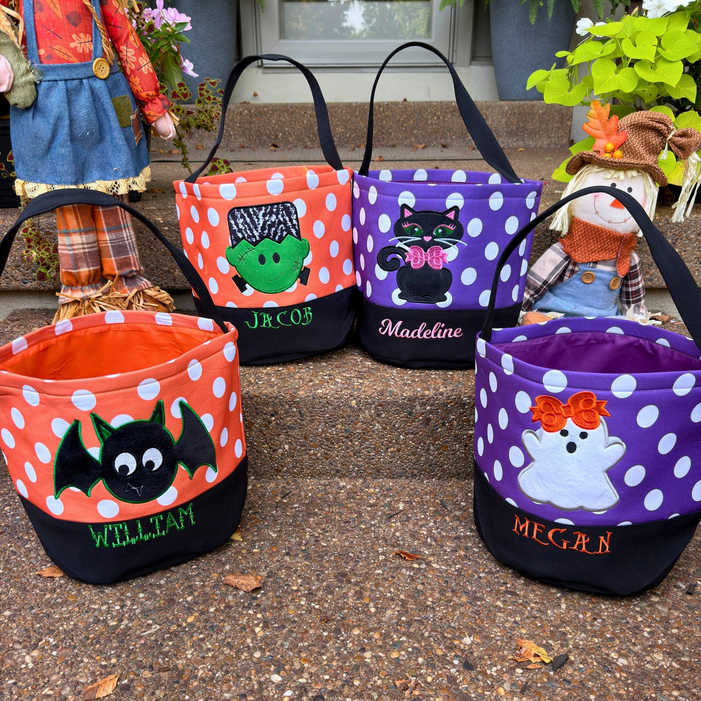 Personalized Halloween Trick-or-Treat Basket – Embroidered Kids Candy Bag