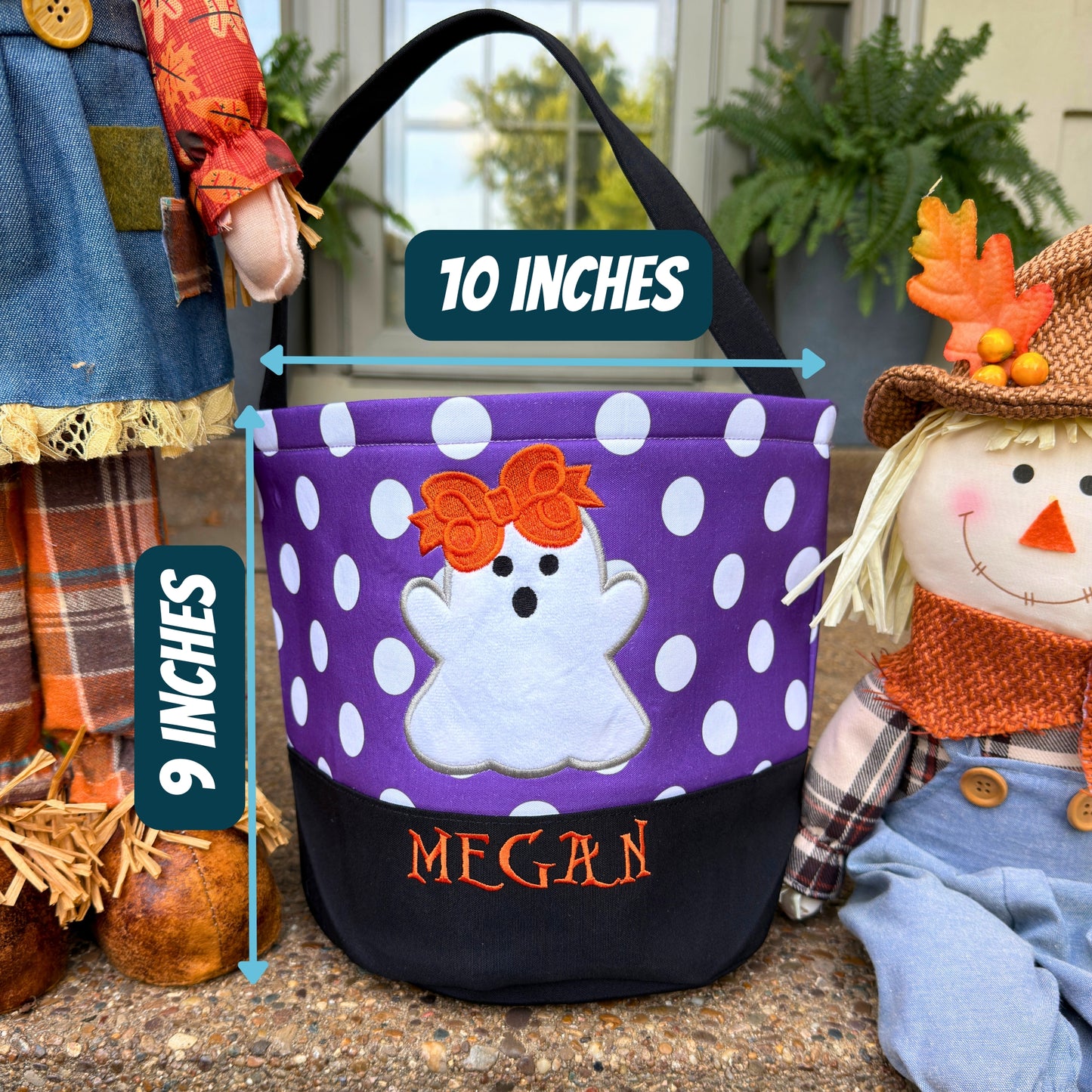 Personalized Halloween Trick-or-Treat Basket – Embroidered Kids Candy Bag