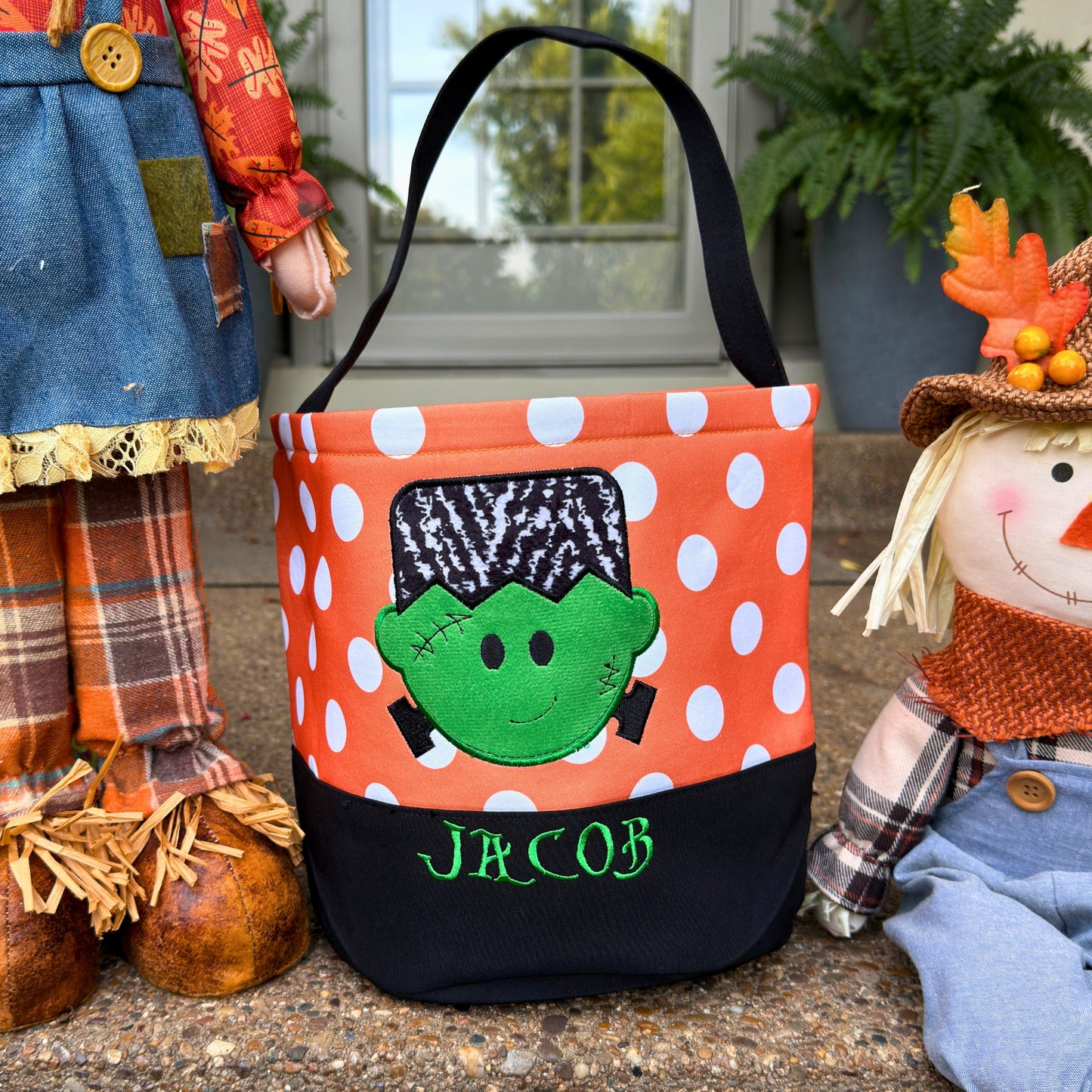 Personalized Halloween Trick-or-Treat Basket – Embroidered Kids Candy Bag