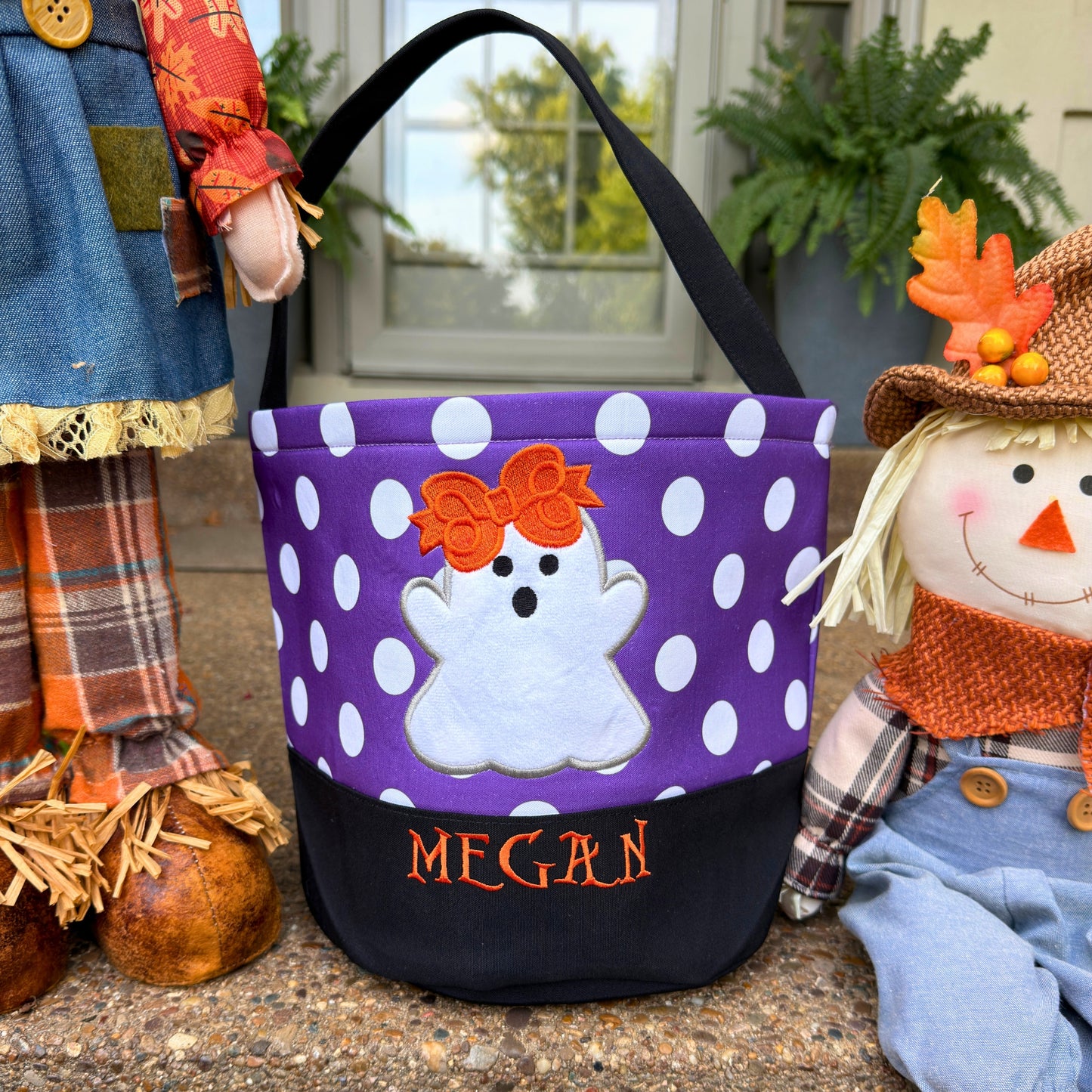 Personalized Halloween Trick-or-Treat Basket – Embroidered Kids Candy Bag