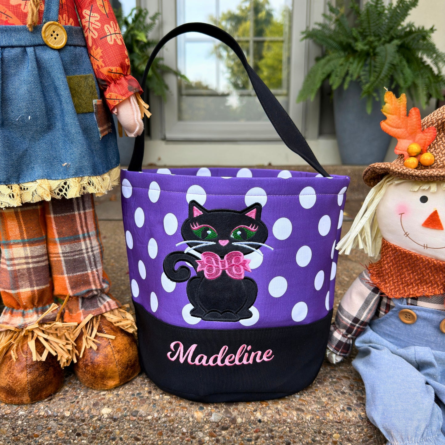 Personalized Halloween Trick-or-Treat Basket – Embroidered Kids Candy Bag