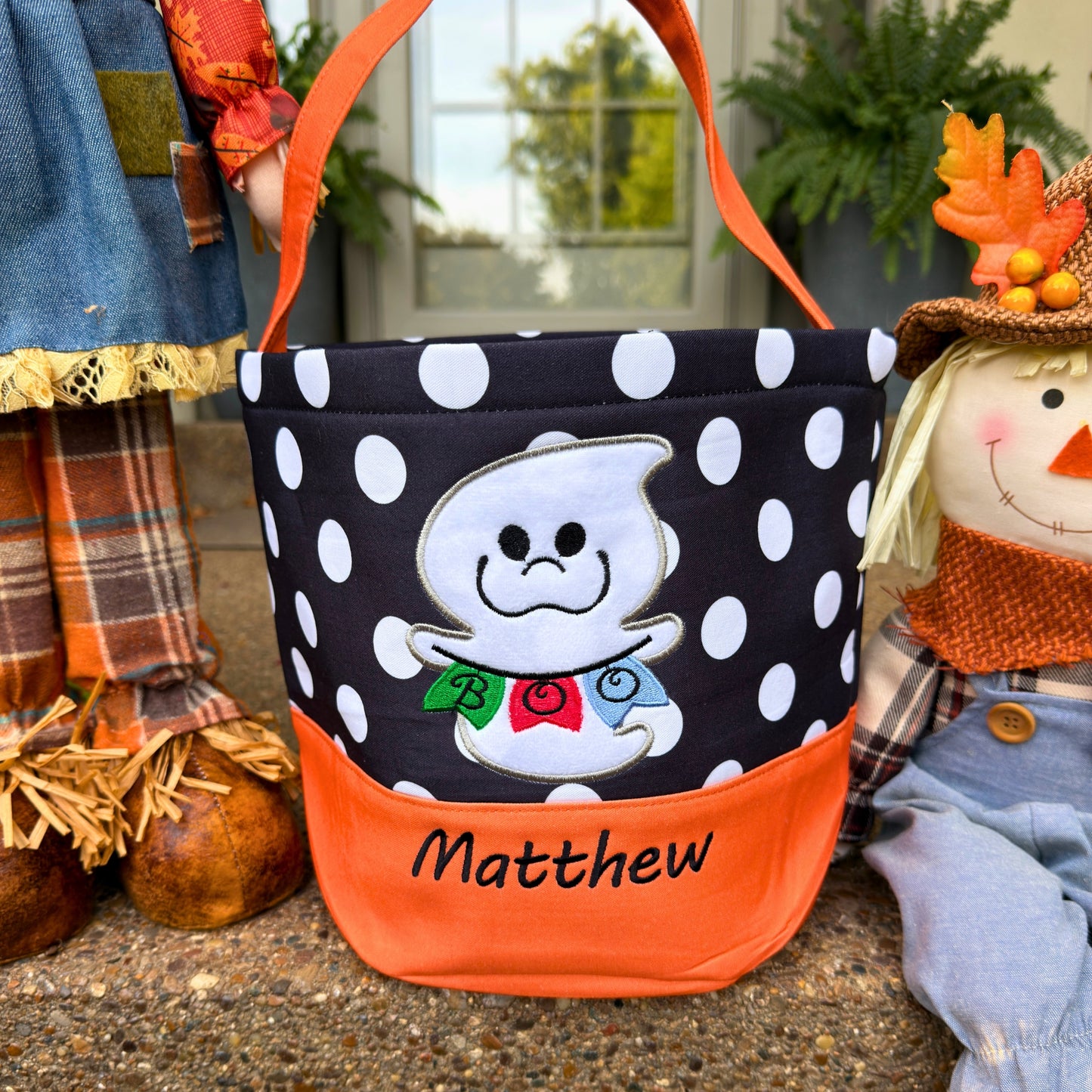 Personalized Halloween Trick-or-Treat Basket – Embroidered Kids Candy Bag