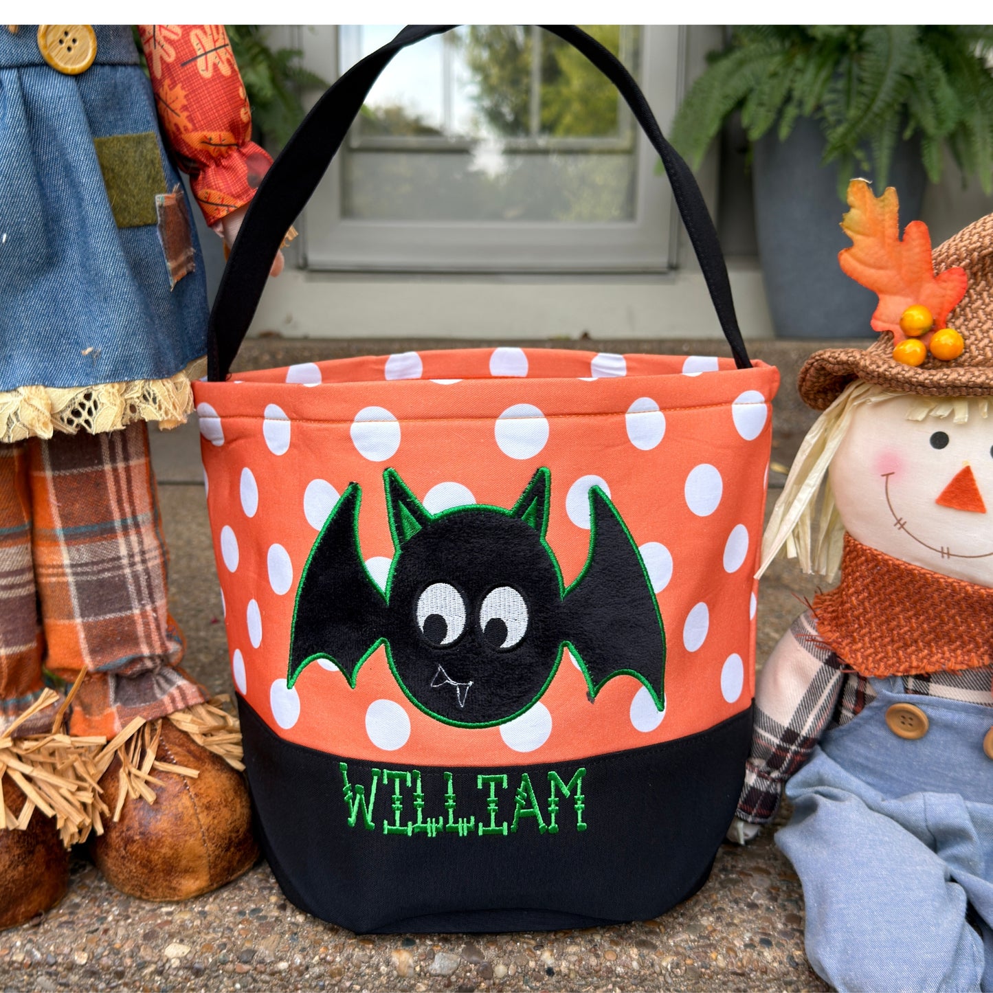 Personalized Halloween Trick-or-Treat Basket – Embroidered Kids Candy Bag