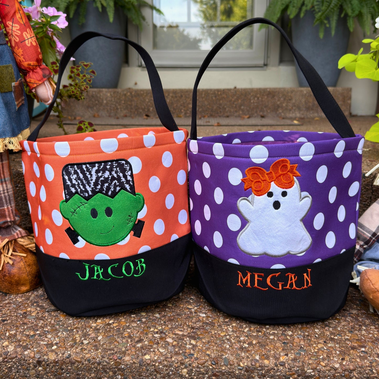 Personalized Halloween Trick-or-Treat Basket – Embroidered Kids Candy Bag