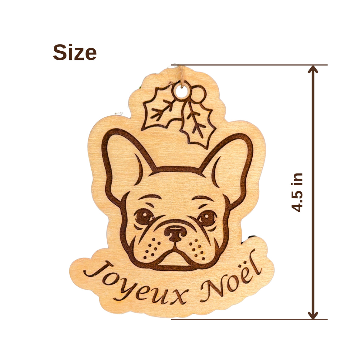 Frenchie, French bulldog Christmas ornament