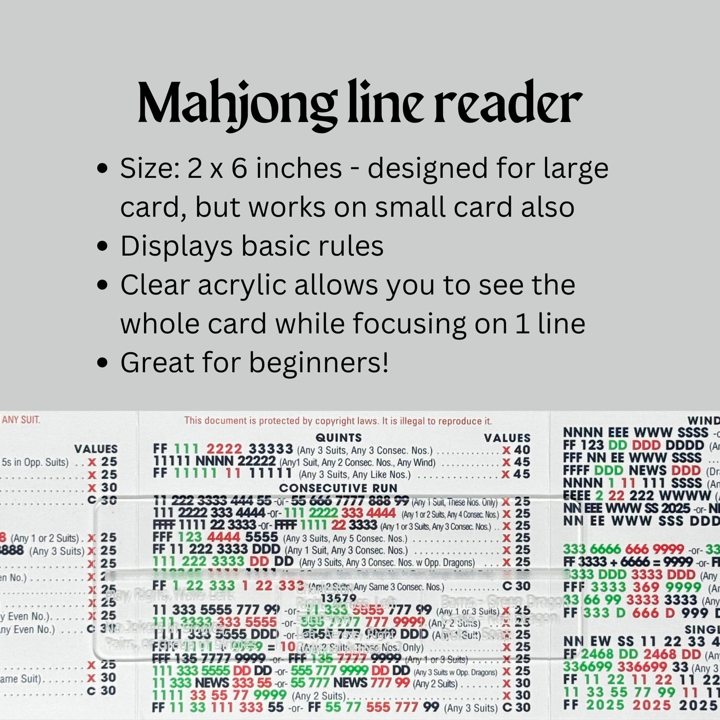 Mahjong Line Finder with Rules Reminders