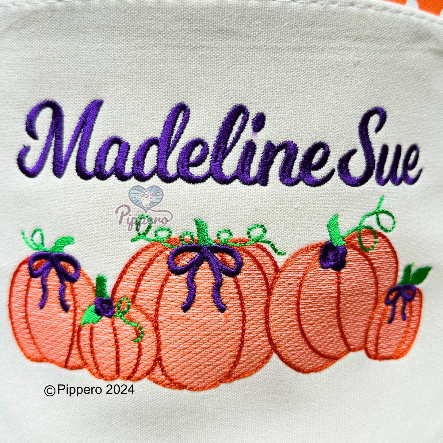 Personalized Custom Embroidered Monogram Halloween Trick or Treat Candy Basket Bucket Bag Tote Pumpkin Trunk or Treat Appropriate Design