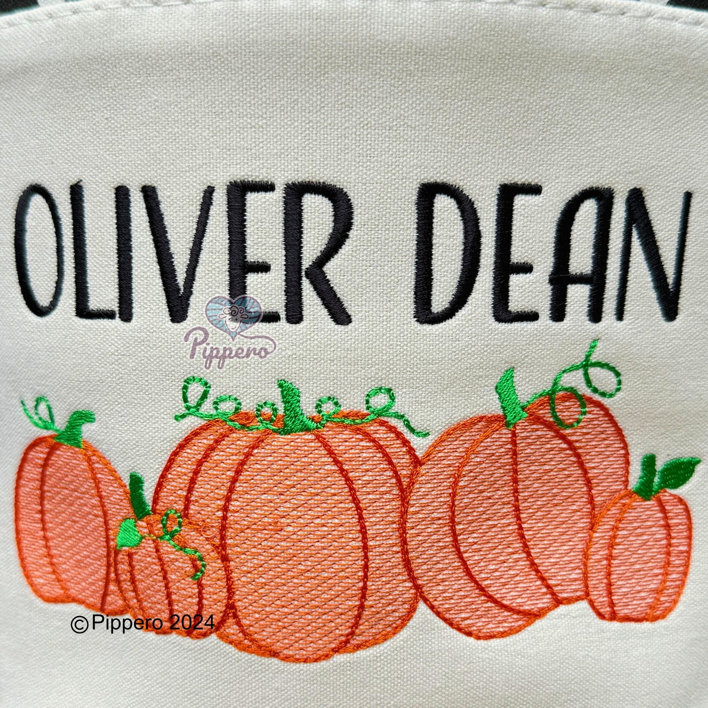 Personalized Custom Embroidered Monogram Halloween Trick or Treat Candy Basket Bucket Bag Tote Pumpkin Trunk or Treat Appropriate Design