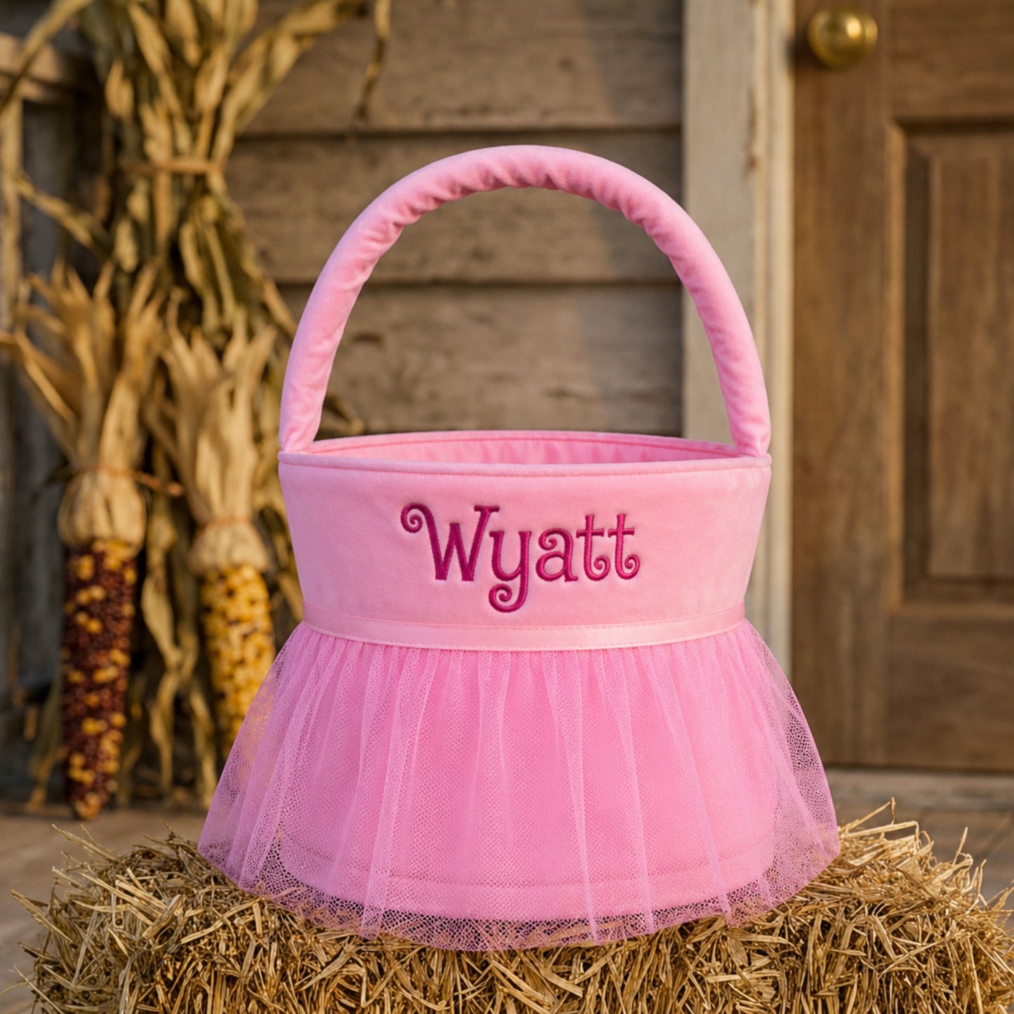 Personalized Embroidered Princess Halloween Treat Basket