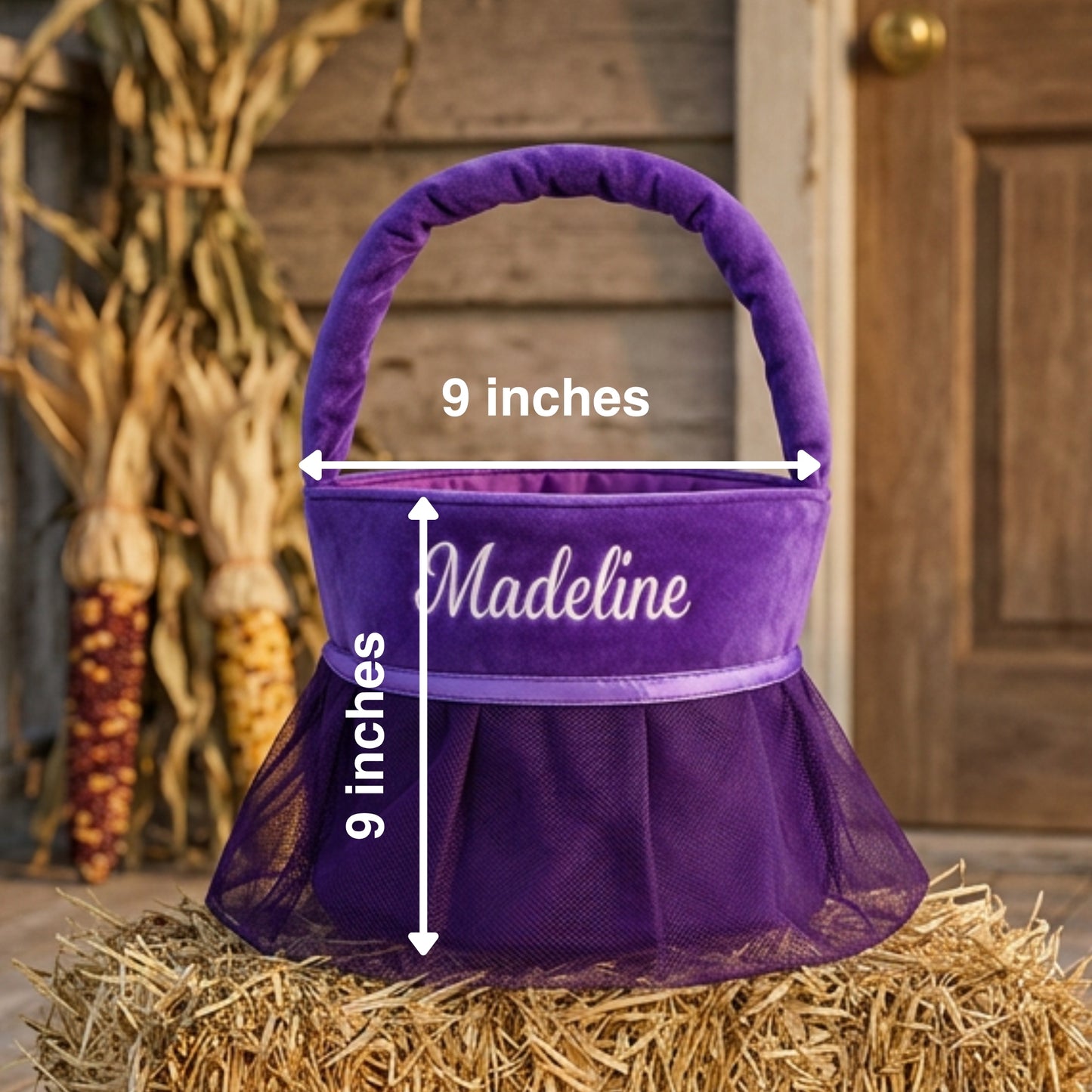 Personalized Embroidered Princess Halloween Treat Basket