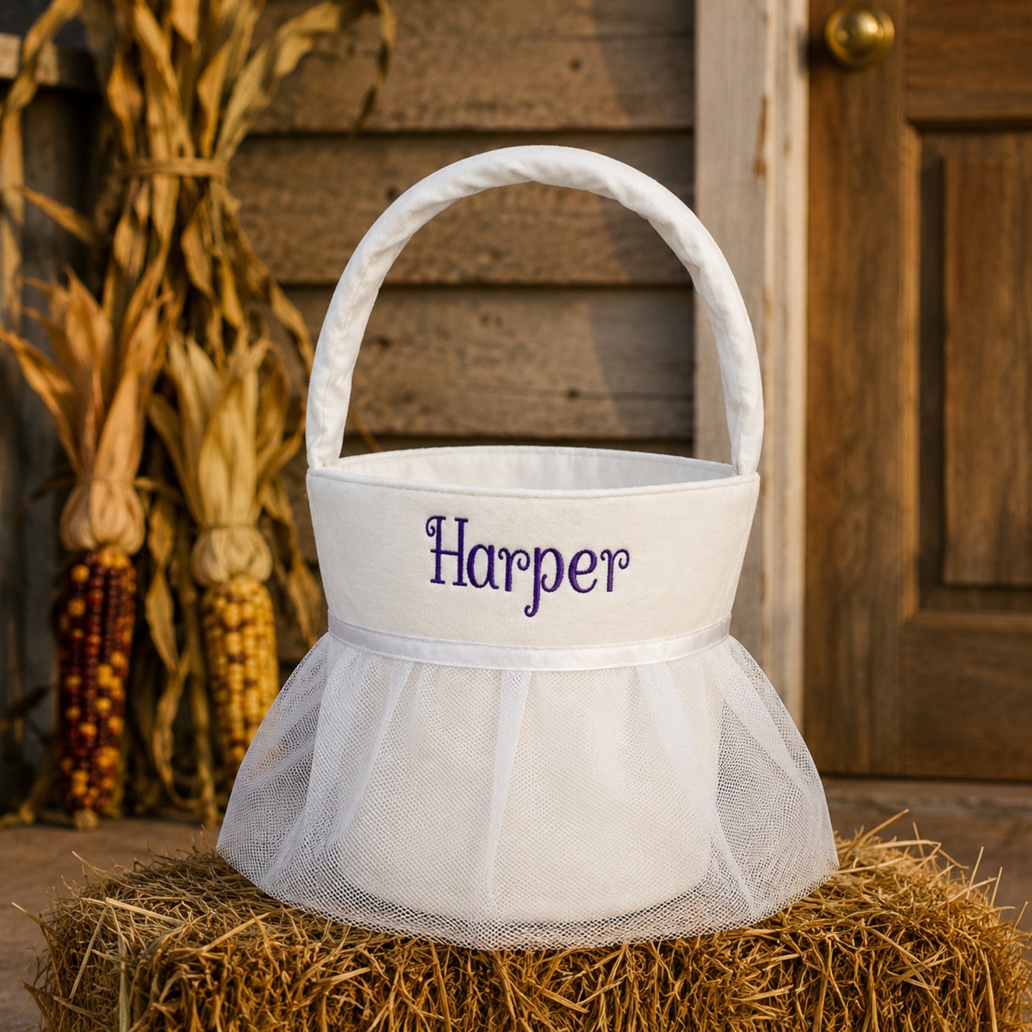 Personalized Embroidered Princess Halloween Treat Basket