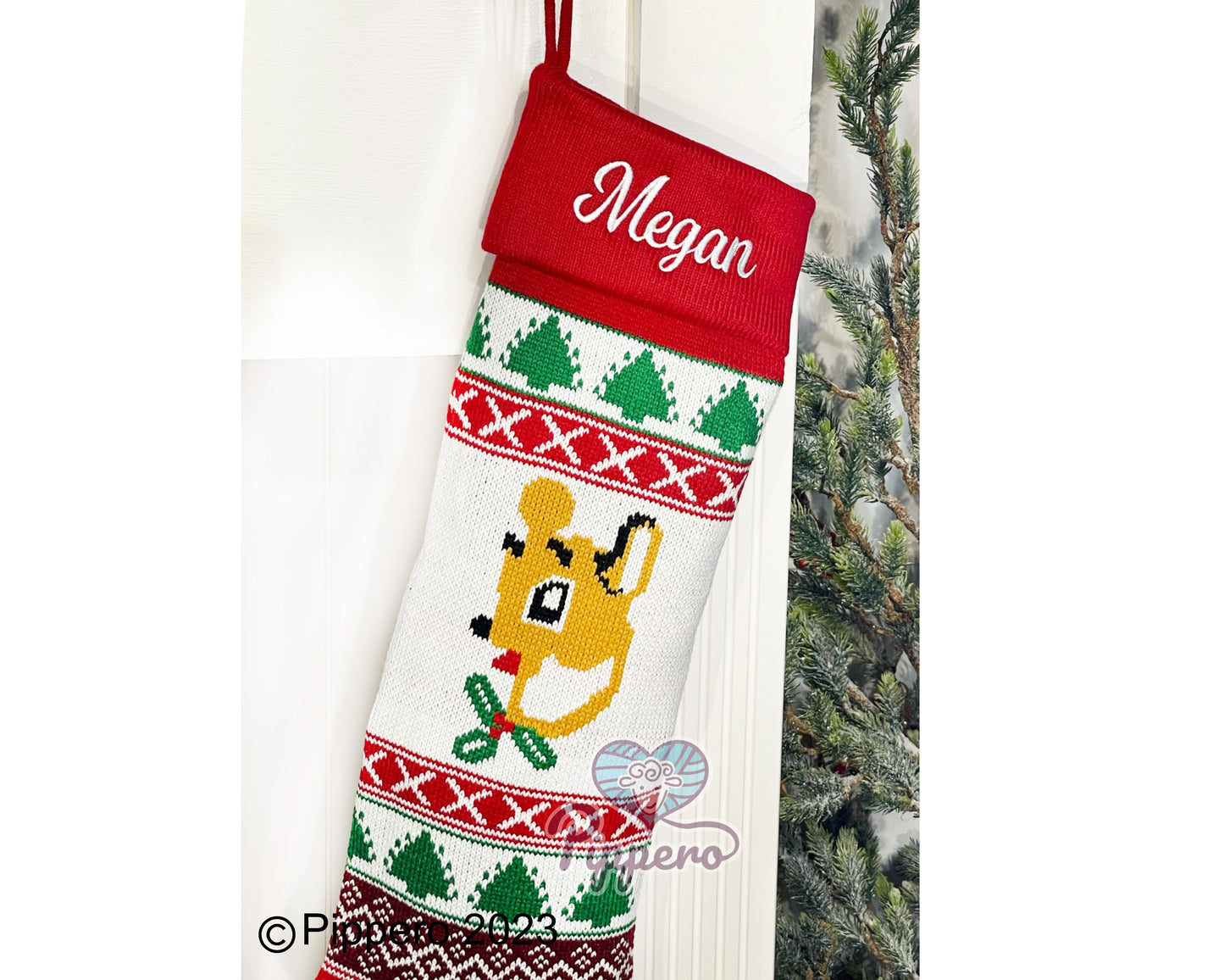 Extra Large Personalized Long Custom Embroidered Family Knit Christmas Stockings