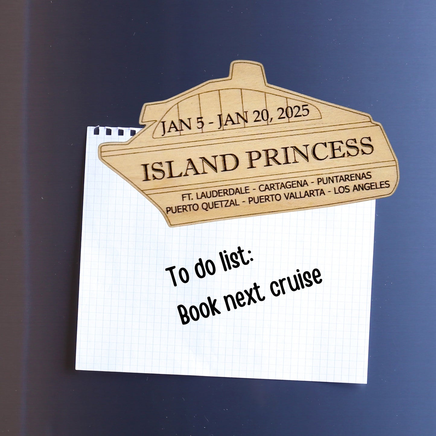 Personalized Wooden Cruise Keepsake, Personalized Cruise Personalized Cruise Door Magnet Keepsake | Custom Wooden Cruise Ship Vacation Souvenir