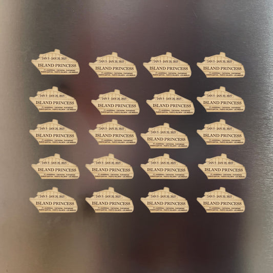 Set of 20 Personalized Cruise Door Magnets | Bulk Cruise Gift Exchange Keepsakes