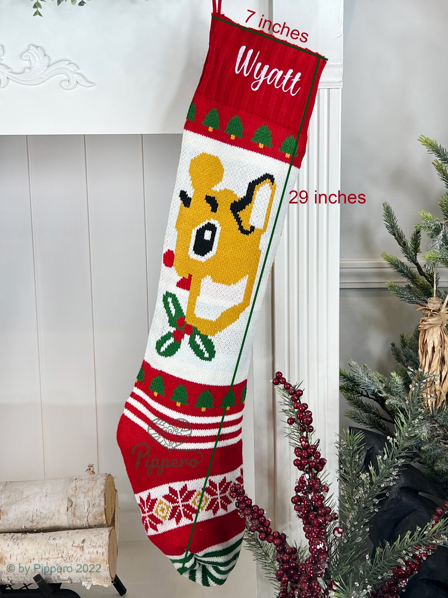 Jumbo Embroidered Personalized Classic Knit Family Stockings