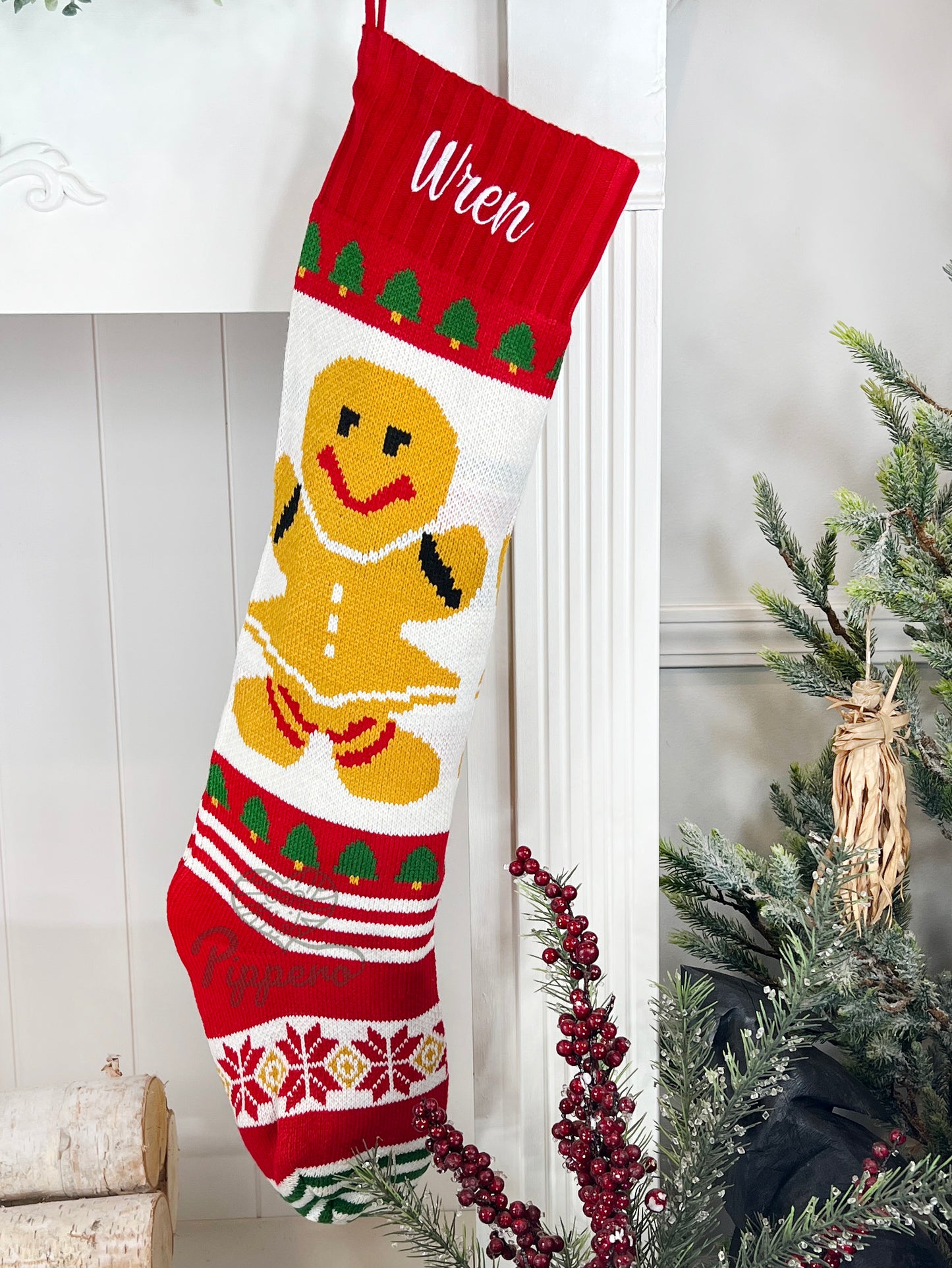 Jumbo Embroidered Personalized Classic Knit Family Stockings
