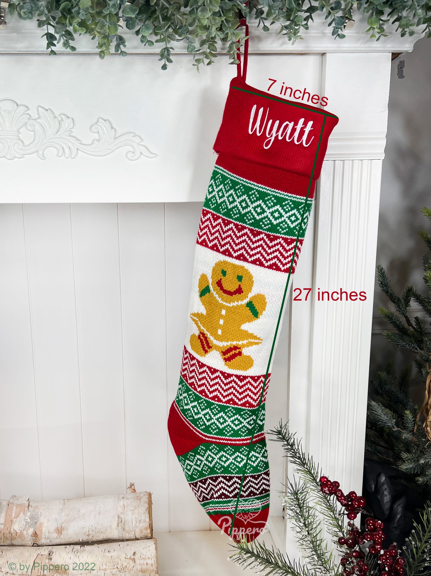 Extra Large Personalized Long Custom Embroidered Family Knit Christmas Stockings