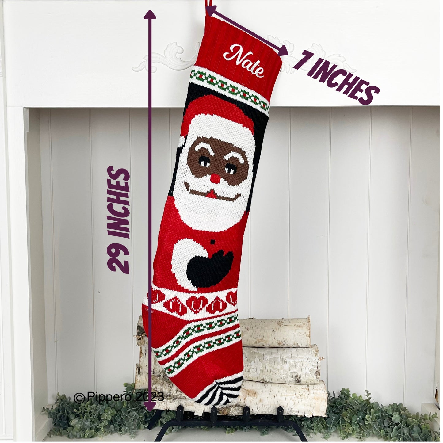 Jumbo Embroidered Personalized Classic Knit Family Stockings