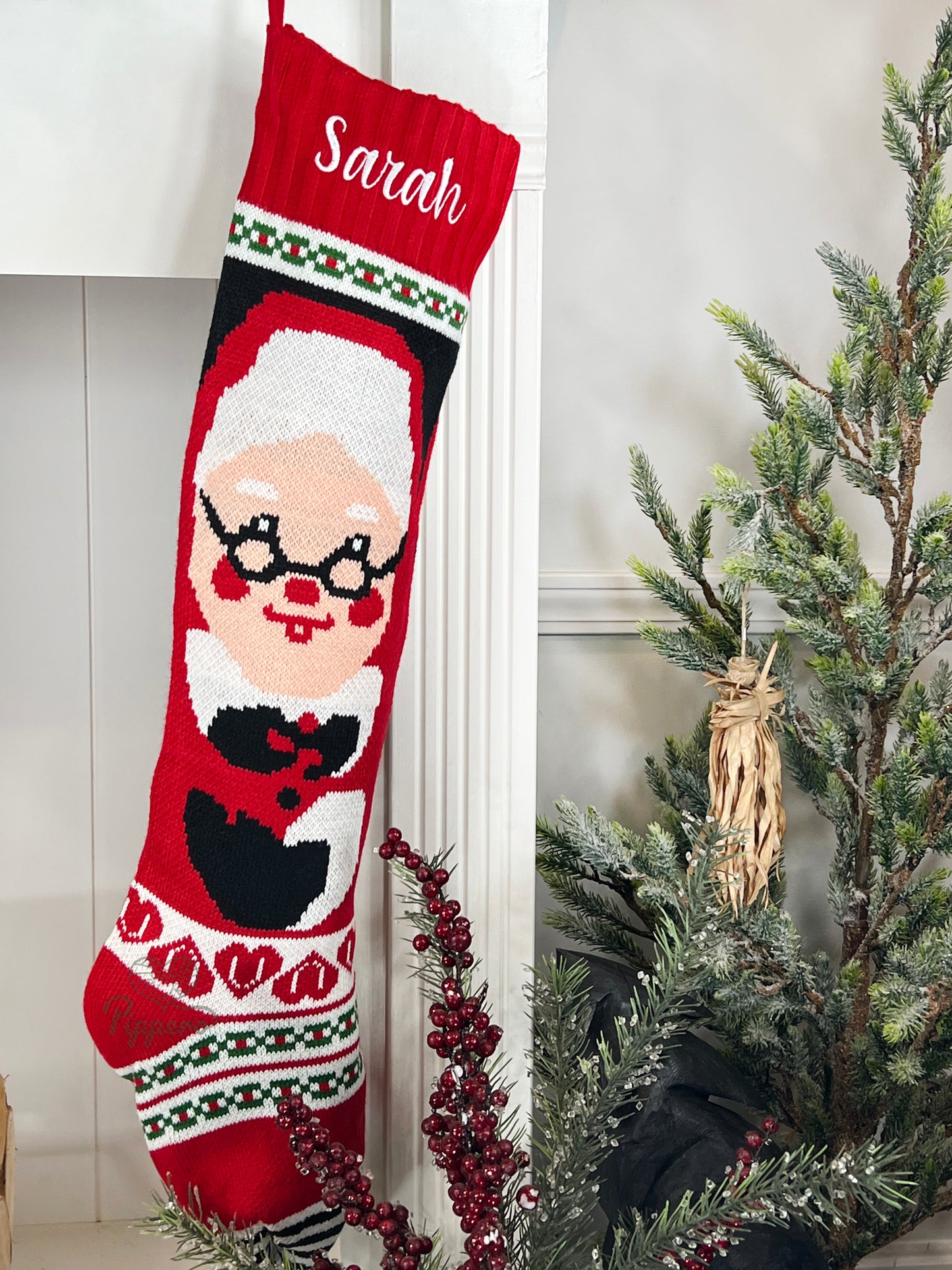 Jumbo Embroidered Personalized Classic Knit Family Stockings