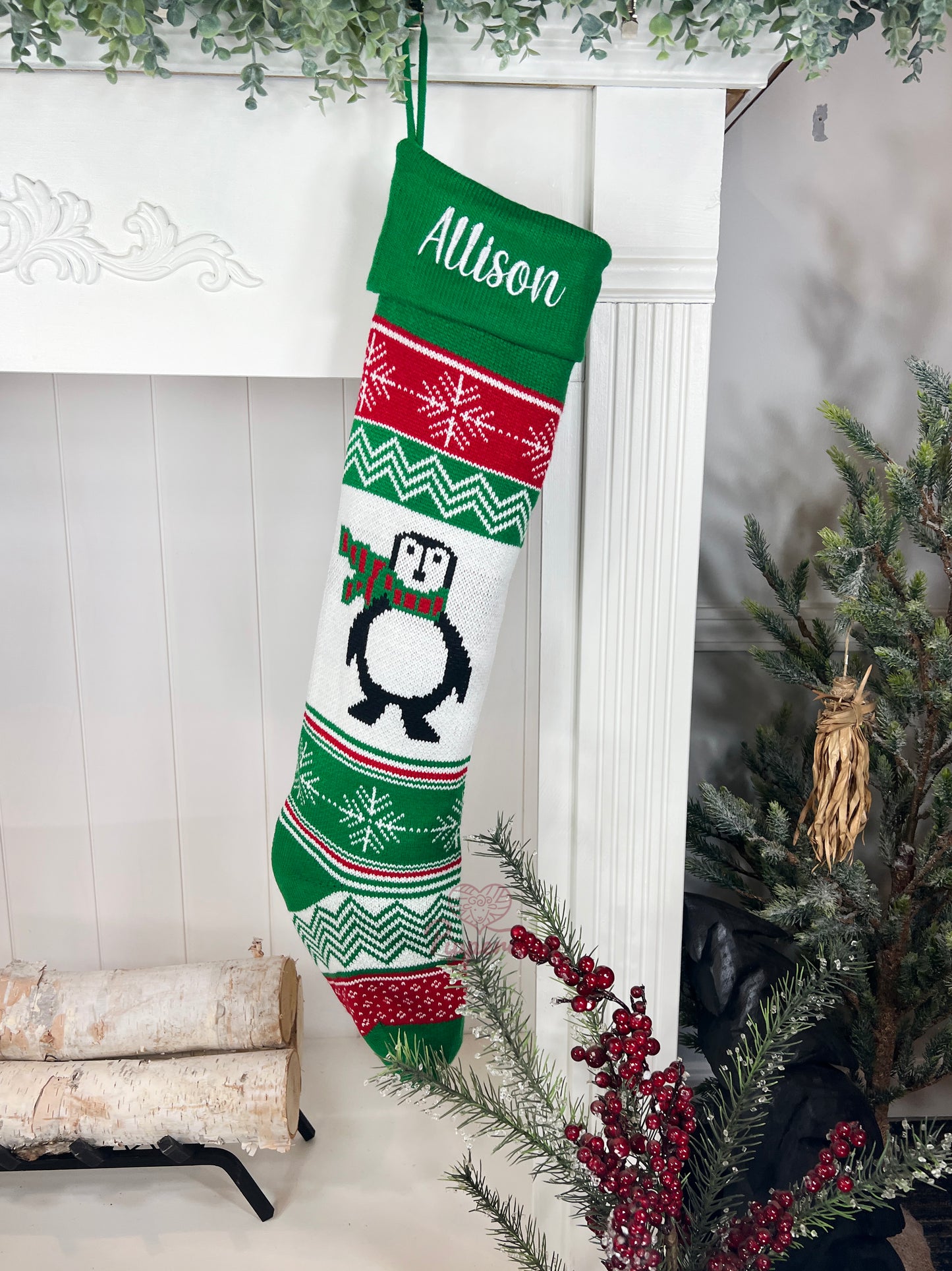 Extra Large Personalized Long Custom Embroidered Family Knit Christmas Stockings