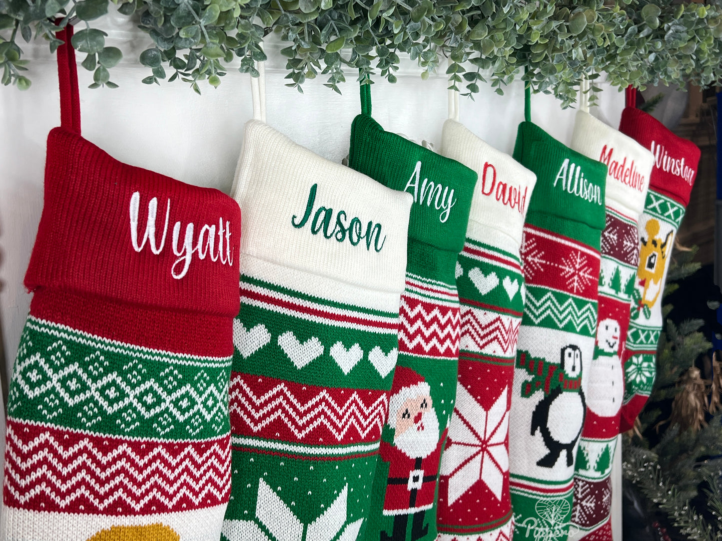 Extra Large Personalized Long Custom Embroidered Family Knit Christmas Stockings