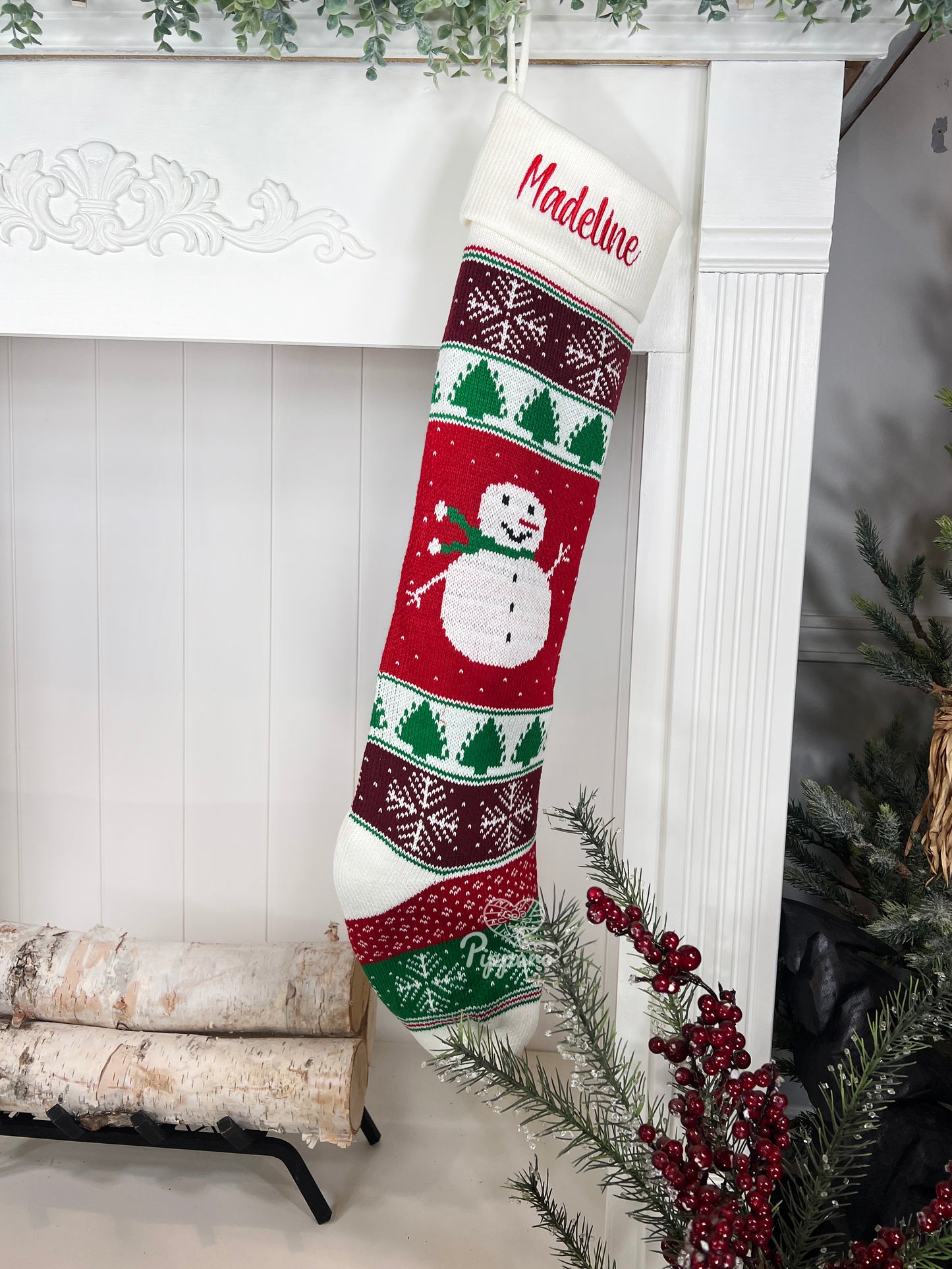 Extra Large Personalized Long Custom Embroidered Family Knit Christmas Stockings