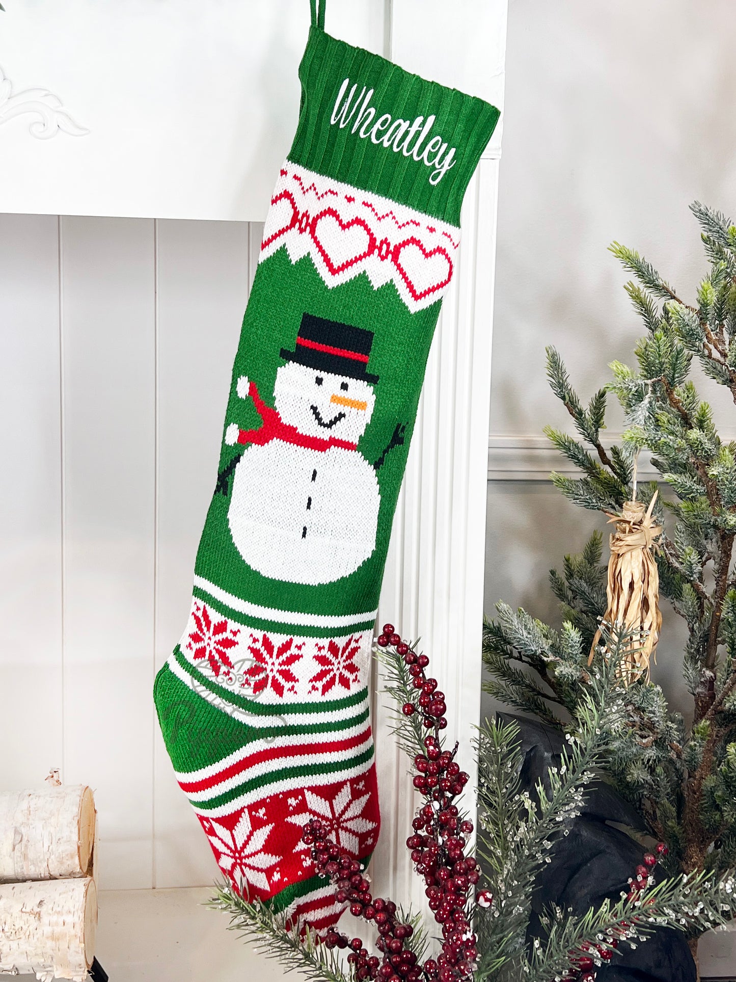 Jumbo Embroidered Personalized Classic Knit Family Stockings