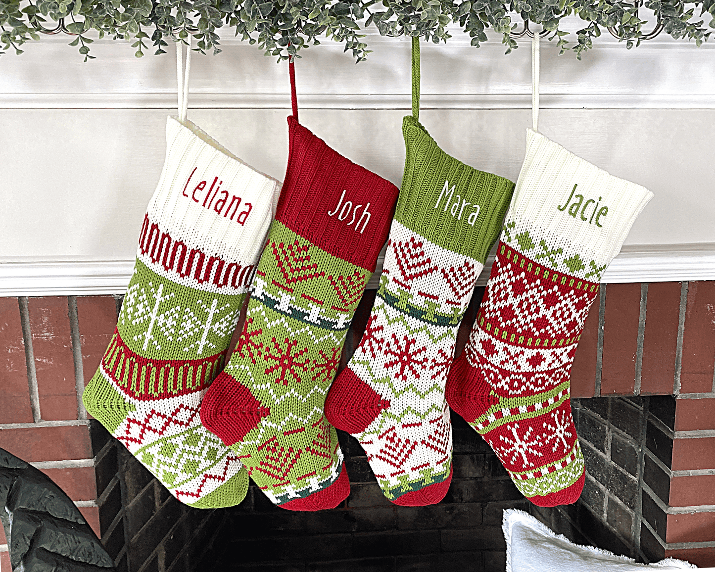 Patterned Knit Customizable Christmas Stockings