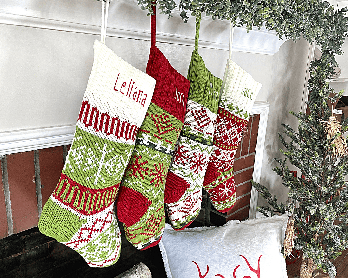 Patterned Knit Customizable Christmas Stockings
