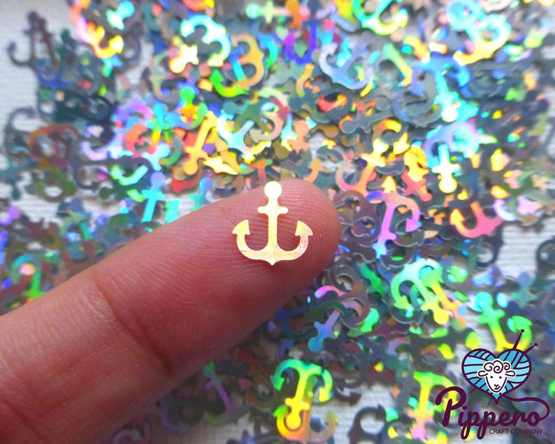 Silver Anchors Craft Glitter