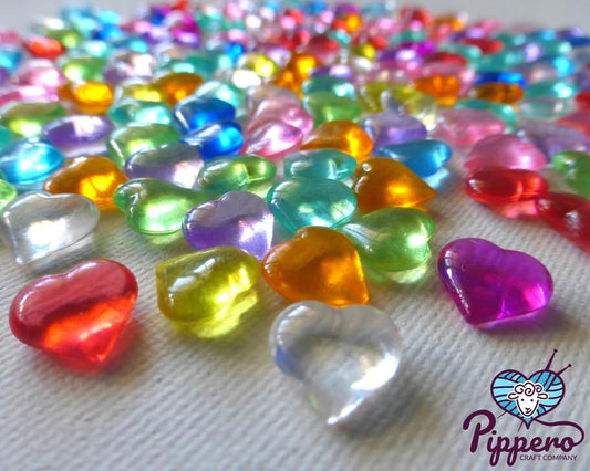 Colorful Heart Resin Cabochons
